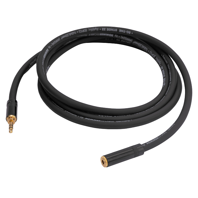 Кабель HeadMade Pro 3.5-f - 3.5-m Black 1.5m - рис.1