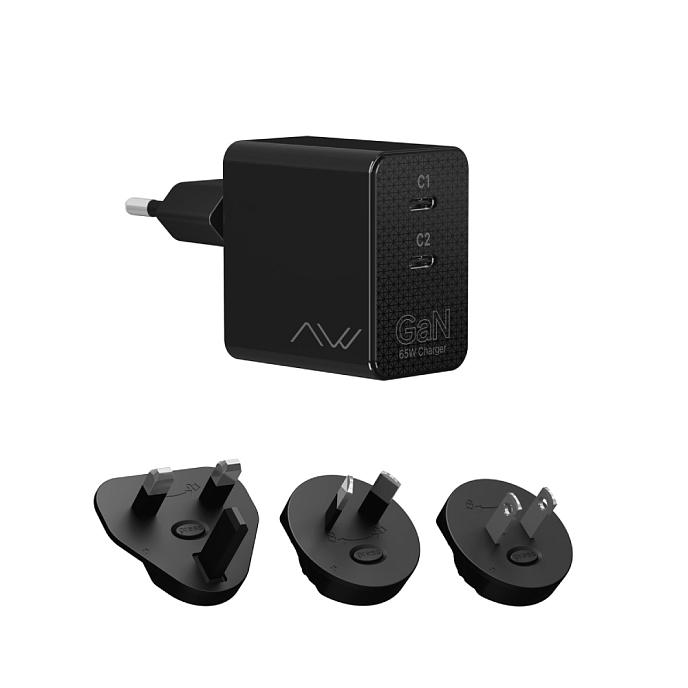 Сетевое зарядное устройство Caweon CTC-65-2C Black - рис.0