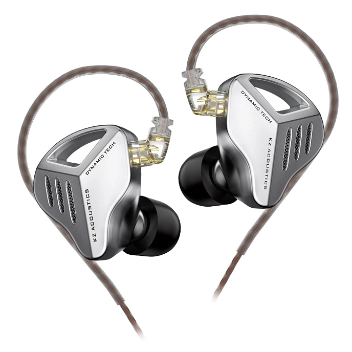 Наушники внутриканальные KZ ZVX without Mic silver проводные внутриканальные наушники с динамическим драйвером_OpenBox - рис.0