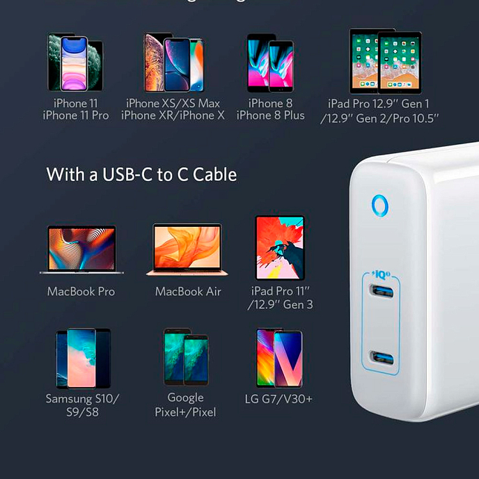 Сетевое зарядное устройство Anker PowerPort III 2-Port 60W White - рис.2