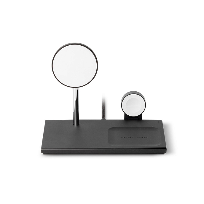 Беспроводная зарядка Native Union Snap 3-in-1 Magnetic Wireless Charger Black - рис.0