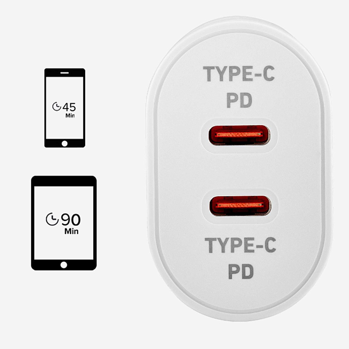 Сетевое зарядное устройство SBS 20W 2xUSB-C White - рис.3