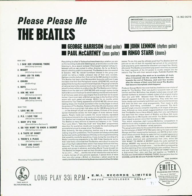 Виниловая пластинка BEATLES THE PLEASE PLEASE ME - рис.1
