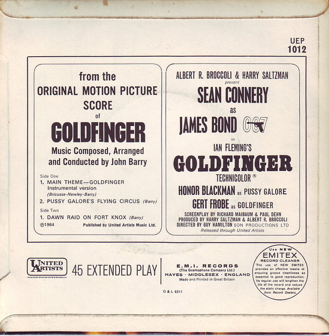 Виниловая пластинка John Barry OST Goldfinger LP - рис.1