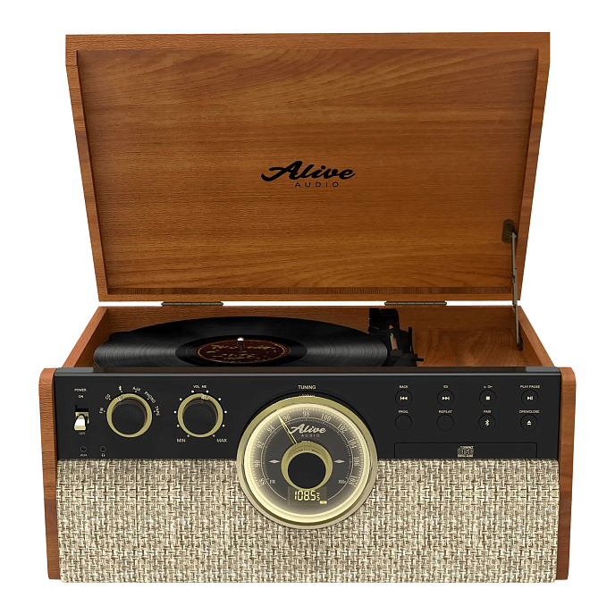 Проигрыватель винила Alive Audio Great Gatsby light wood виниловый проигрыватель c bluetooth, cd, fm-радио, кассетник (SN 81514111219568979965)_Уценка - рис.0