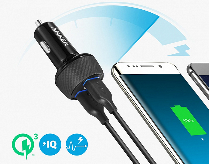 Автомобильное зарядное устройство Anker PowerDrive+ 2 car charger black - рис.7