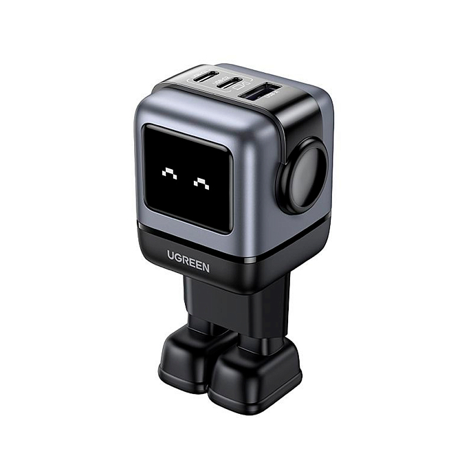 Зарядное устройство UGREEN CD361 Nexode RG 65W Robot GaN EU Grey - рис.0