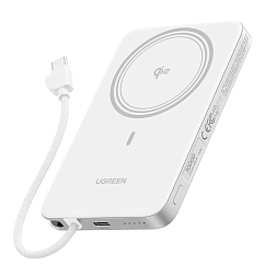 Внешний аккумулятор Ugreen PB570 MagFlow Air Ultra-Slim 10000mAh USB-C White