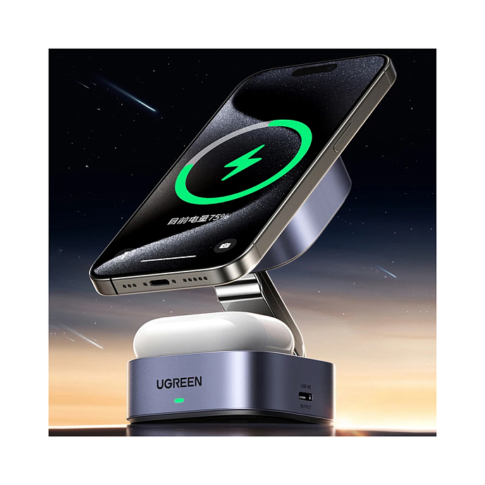 Зарядное устройство UGREEN W702 2-in-1 Magnetic Grey - рис.6