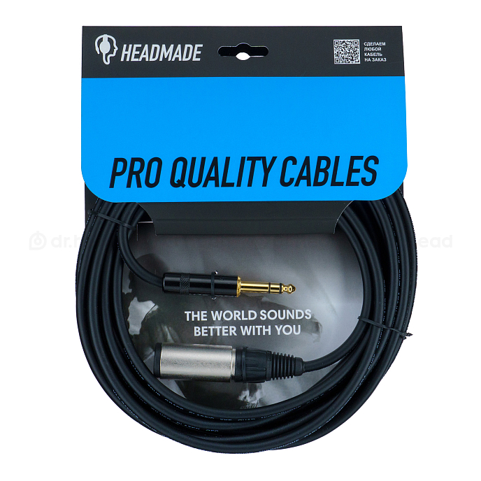 Кабель HeadMade Pro 6.3-f - 6.3-m Black 5m - рис.0