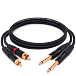 Кабель HeadMade Pro 2RCA - 2x6.3mm Black 1.5m - рис.0 Кабель HeadMade Pro 2RCA - 2x6.3mm Black 1.5m - рис.0