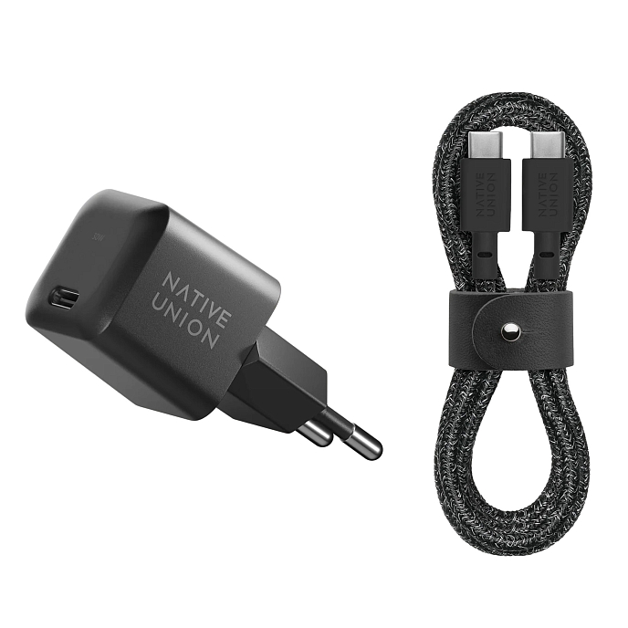 Сетевое зарядное устройство Native Union Fast GaN Charger 30W USB-C Black - рис.0