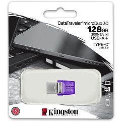 USB Flash накопитель Kingston DataTraveler microDuo 3C G3 OTG 128Gb