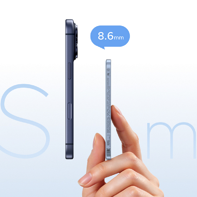 Внешний аккумулятор Ugreen PB580 MagFlow Air Ultra-Slim 5000mAh Silvery Blue - рис.12