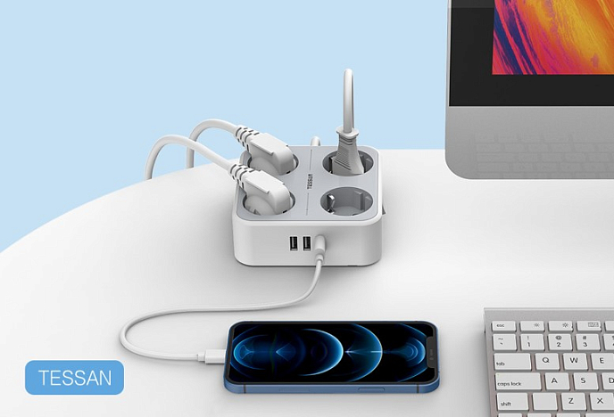 Сетевой фильтр Tessan TS-302-C Grey - рис.2