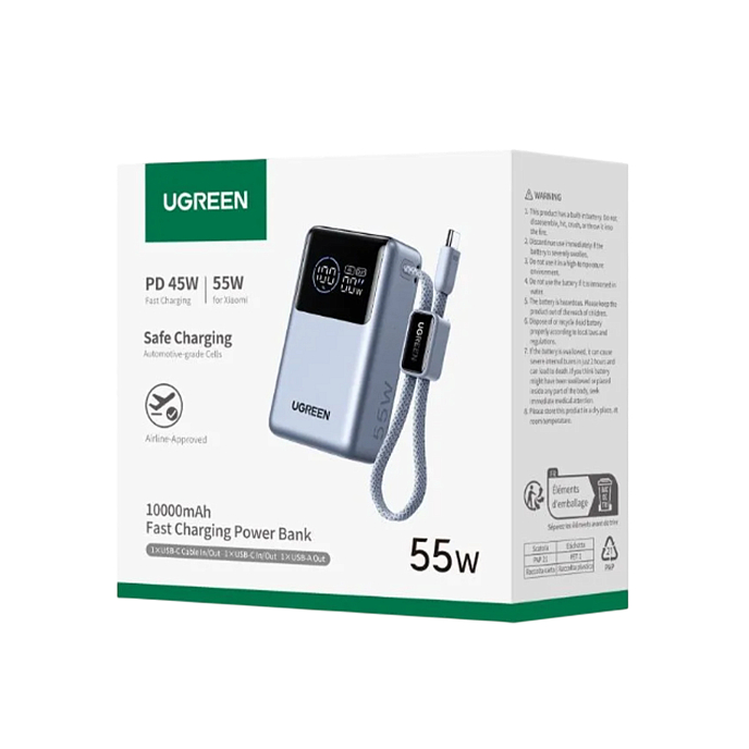 Портативный аккумулятор UGREEN PB727 10000mAh 55W Grey Cosmos - рис.6