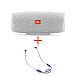 Портативная колонка JBL Charge 4 White + T110 BT Blue - рис.0