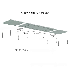 Стол ddHiFi HS650 x 1 + HS250 x 2 + SR100 x 8 Warm Gray/Silver