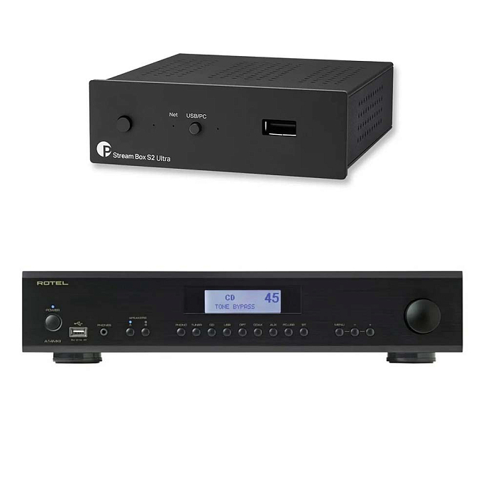 Комплект Rotel A14 MKII Black + Pro-Ject Stream BOX S2 Ultra - рис.0