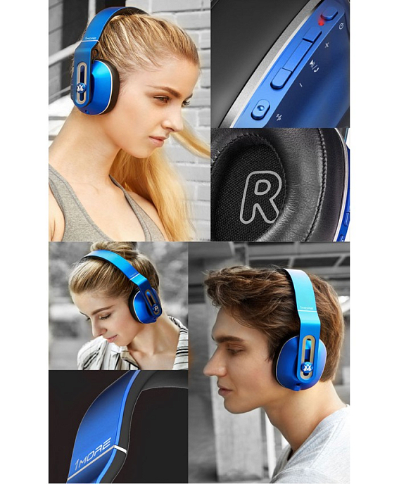 Беспроводные наушники 1MORE MK802 Bluetooth Over-Ear (1MEJ005HA) Blue - рис.5