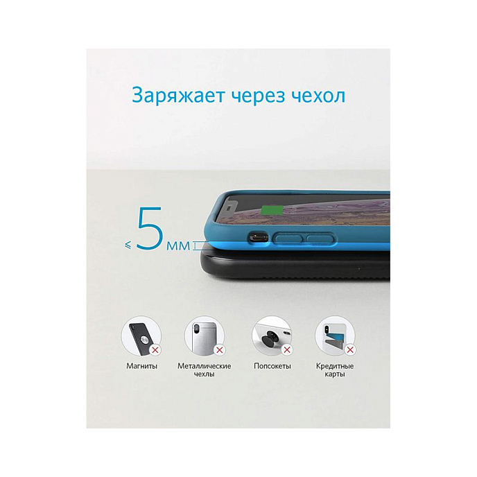 Беспроводная зарядка Anker PowerWave Pad 10W Black - рис.1