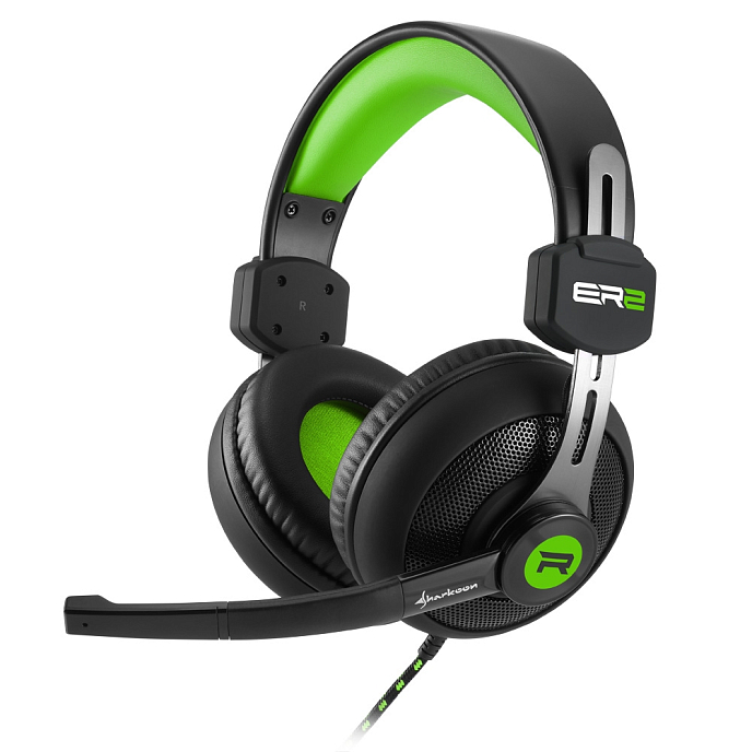 Игровая гарнитура Sharkoon Rush ER2 black/green - рис.0