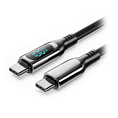 Кабель Vention USB 2.0 USB-C - USB-C 5А PD100W Black 1.2m