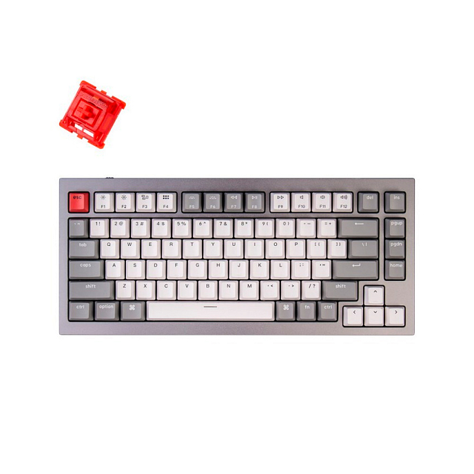 Клавиатура Keychron Q1 Gateron G Phantom Red Switch Silver Grey - рис.1