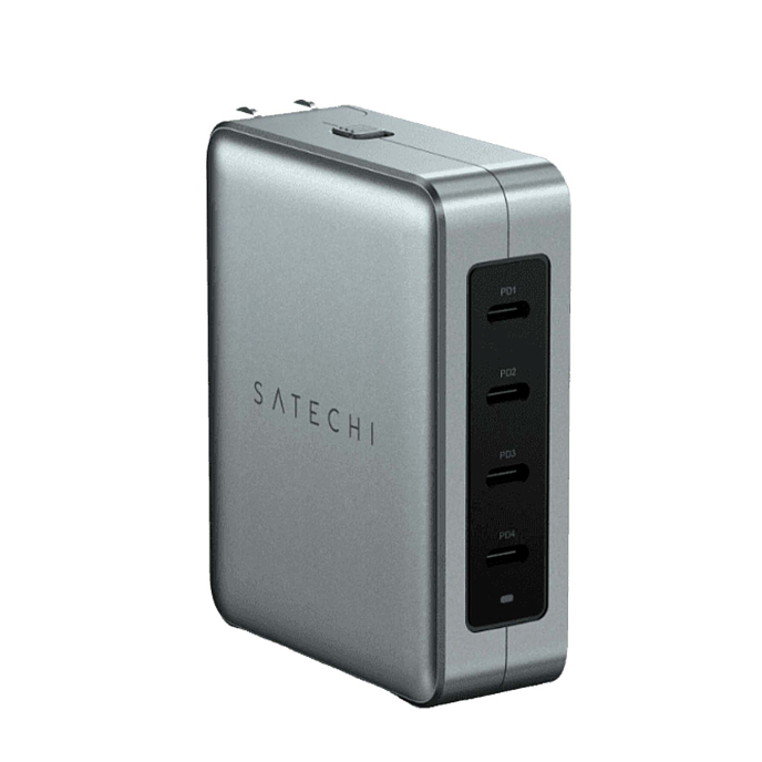 Сетевое зарядное устройство Satechi USB-C 4-Port GAN Travel Charger 145W Space Grey - рис.0