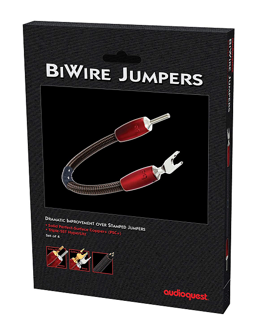 Переходник AudioQuest Saturn BiWire Jumpers PSC+ Banana-Spade - рис.1