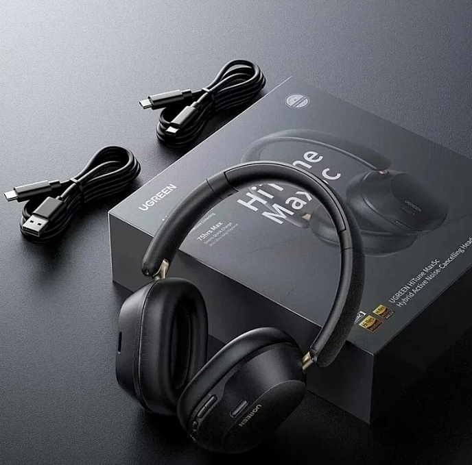 Беспроводные наушники UGREEN HP203 HiTune Max 5C Hybrid ANC Black - рис.1