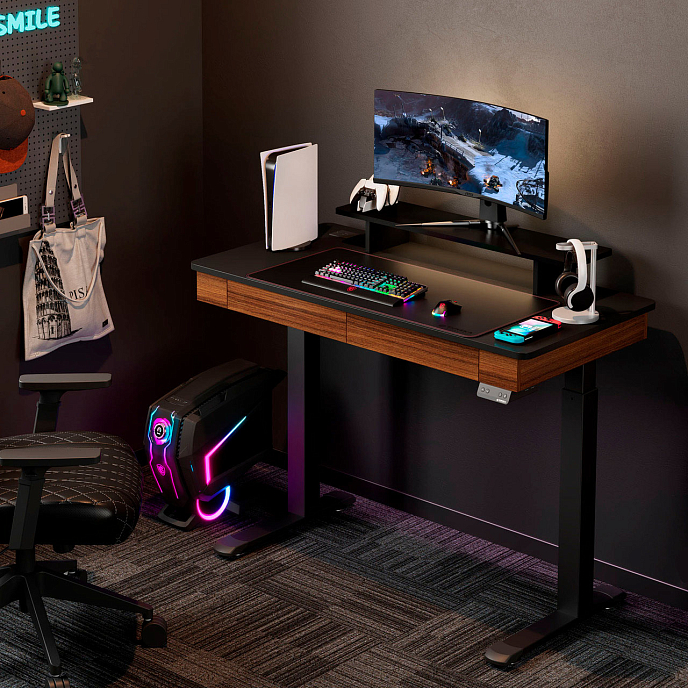 Компьютерный стол EUREKA ED-I47 Walnut - рис.5