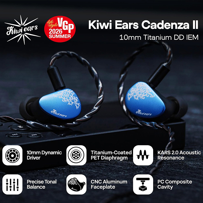 Наушники внутриканальные KiwiEars Cadenza II (3.5mm w/o Mic) Blue - рис.9