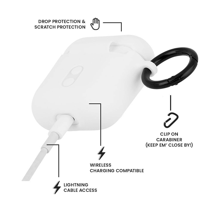 Чехол для Airpods Case-Mate AirPods Hook Ups Case & Neck Strap White - рис.2