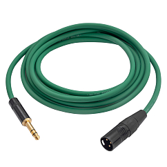 Кабель HeadMade Pro XLR-M - 6.3mm stereo Green 3m