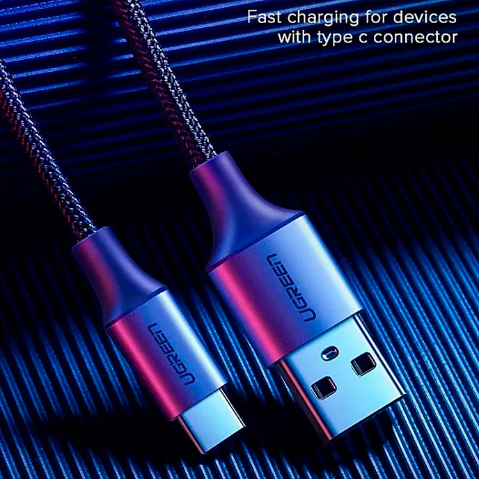 Кабель UGREEN US288 USB-A - USB-C Cable 1m Black - рис.2