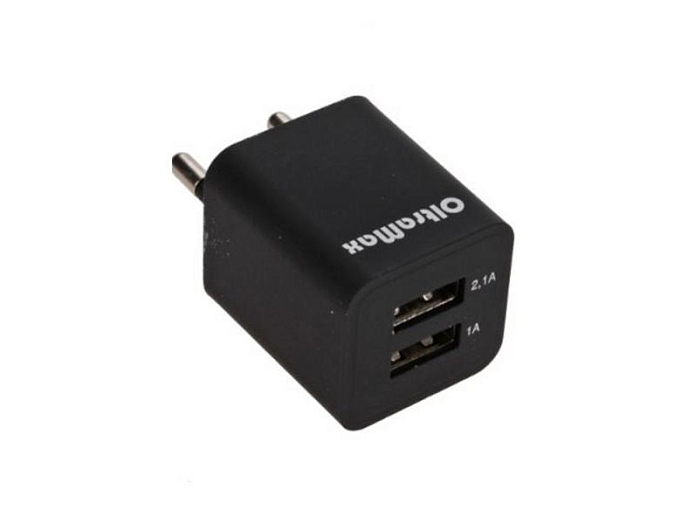 Сетевое зарядное устройство OltraMax charger 3.1A 2.1A+1A 2xUSB Soft-touch OM-Z-00011 Black - рис.0