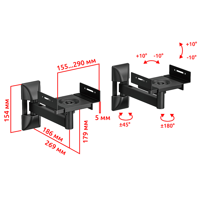 Кронштейн для акустики Uniteki SMP25 Black - рис.3