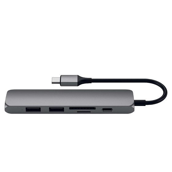 USB HUB Satechi Slim Type-C Multi-Port Adapter V2 Space Grey - рис.0