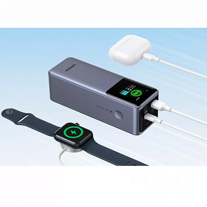 Внешний аккумулятор Ugreen PB722 (35525B) 25000mAh 200W Fast Charging Grey - рис.1