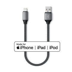 Кабель Satechi USB-A to Lightning Short Cable Space Grey