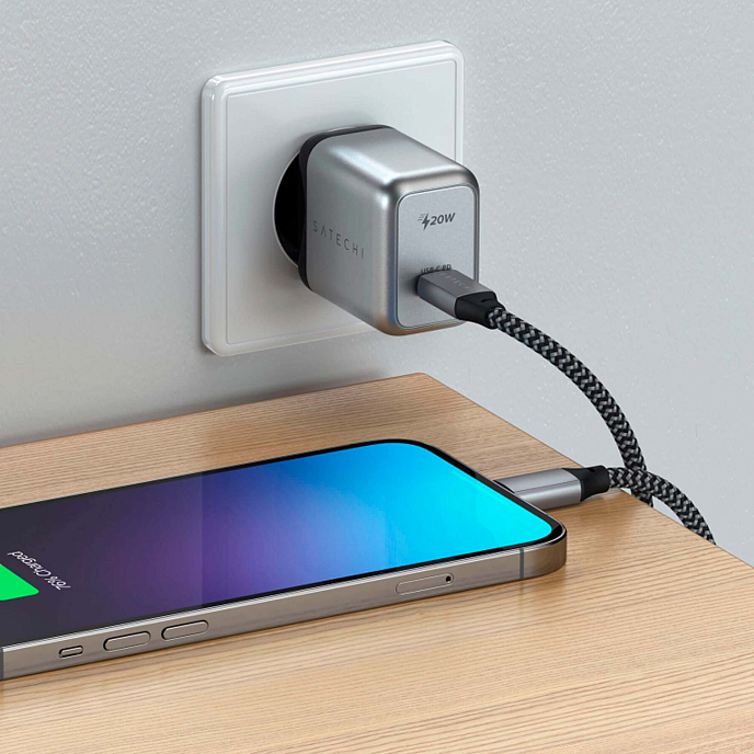 Сетевое зарядное устройство Satechi 20W USB-C PD Grey Cosmos - рис.3