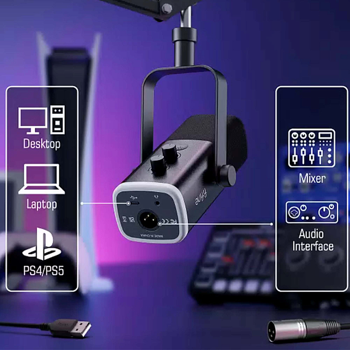 Микрофон для стриминга и игр Fifine AM8T Black - рис.4