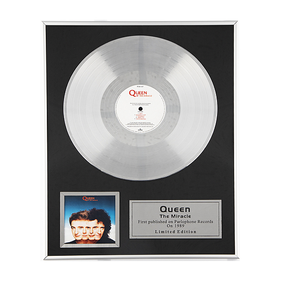 Часы VinylLab Платиновый диск в рамке Queen The Miracle - рис.0