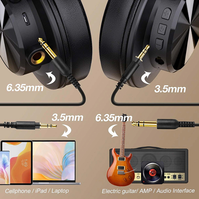 Беспроводные наушники OneOdio A70 Silver - рис.6