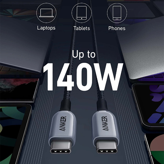 Сетевое зарядное устройство Anker 735 Charger 65W with USB-C - USB-C Cable Black - рис.2