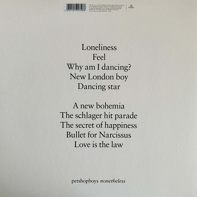 Виниловая пластинка Pet Shop Boys - Nonetheless - Grey LP - рис.1