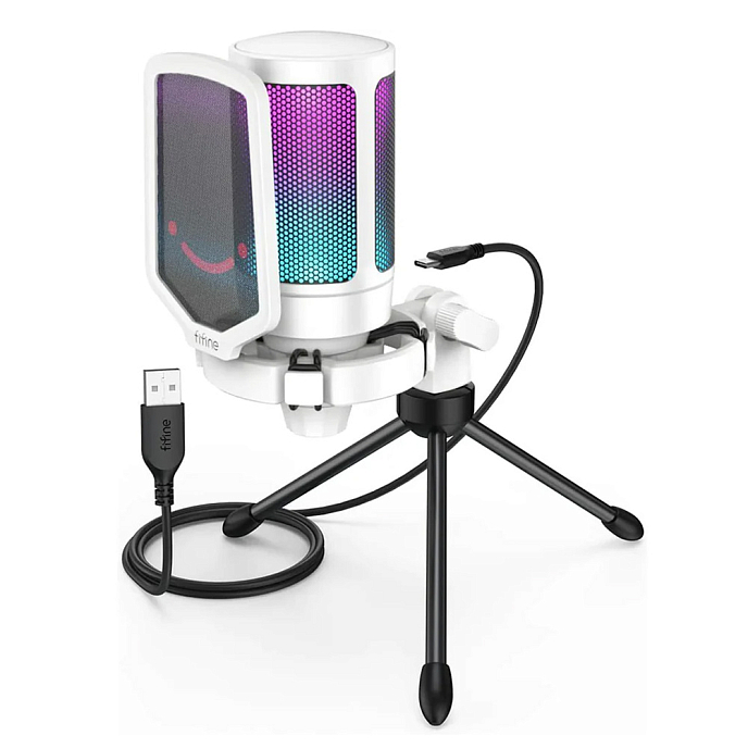 Микрофон для стриминга и игр Fifine AmpliGame A6V White - рис.0