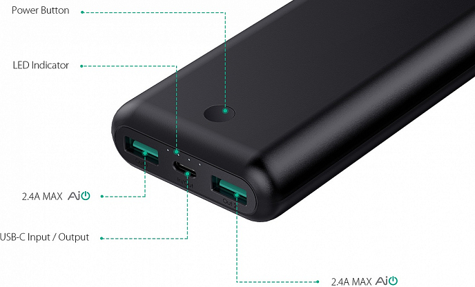 Внешний аккумулятор Aukey Force Series PB-BY20 20100 mAh - рис.1
