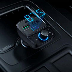 Автомобильное зарядное устройство Ugreen CD229 (80910) FM/Bluetooth/Transmitter/Car Charger /TF Slot black автомобильное зарядное устройство c fm-передатчиком/bluetooth_OpenBox